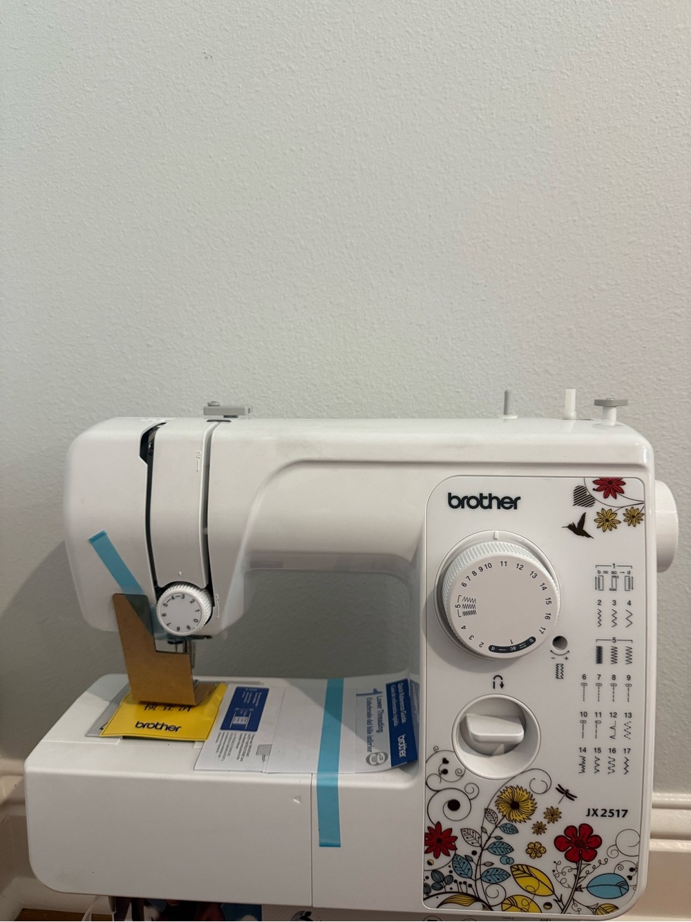 Brother White Sewing Machine with Multicolor Floral Decals